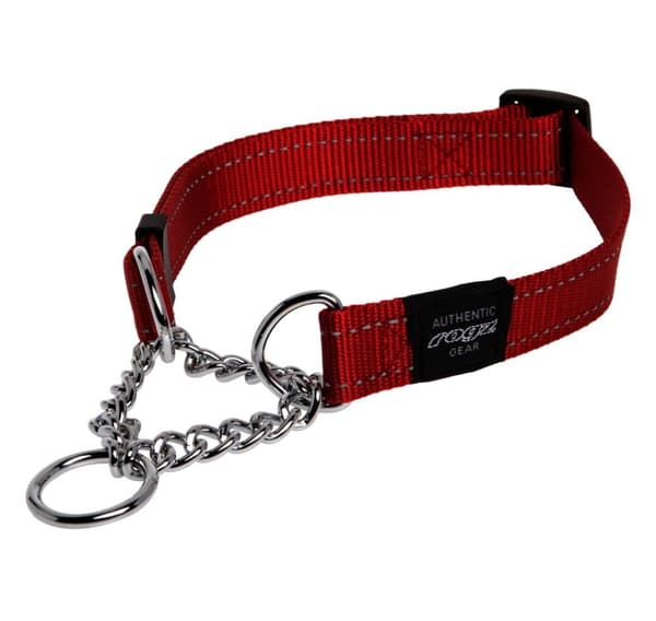 Halv-poof krave Rogz Utility M 16mm Snake Obedience, rød reflektor