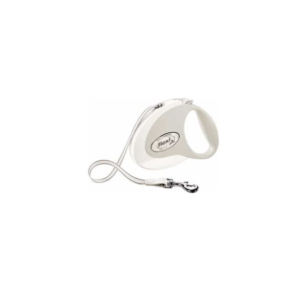 Gångkoppel Style M Ribbon 5m, vit, Flexi