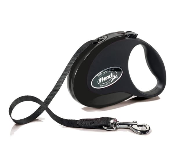 Gångkoppel Flexi Style S Ribbon 3m, svart