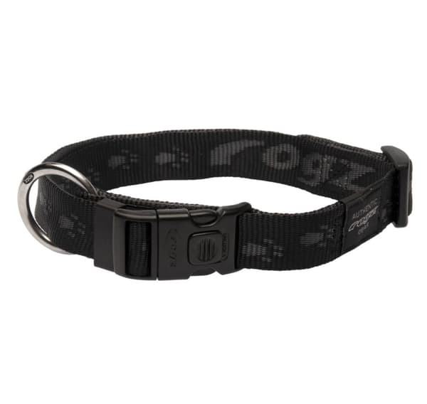 Alpinist ekstra stort 25 mm everest hundehalsbånd, sort design, Rogz