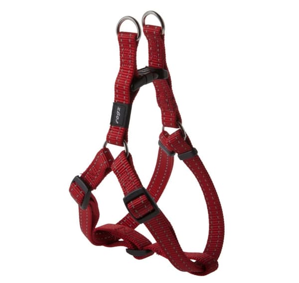 Utility medium 16mm slange step-in hundesele, rød refleks, Rogz