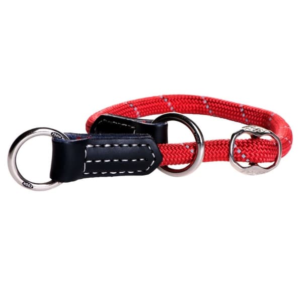 Tau stort 12mm justerbar hals str 40-45cm hundehalsbånd, rødt refleks, Rogz