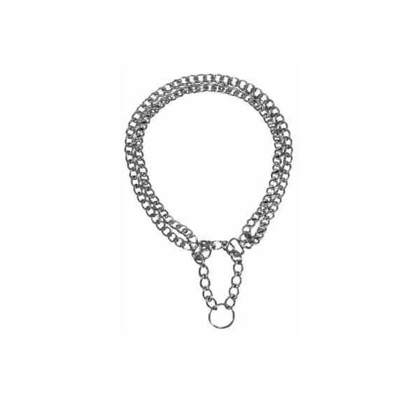 Halvchokerkæde, dobbeltrækket, forkromet, 35 cm/2,0 mm