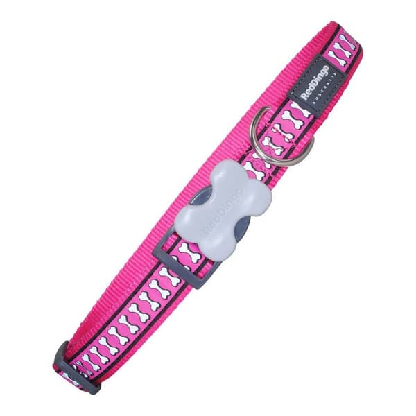 Hundhalsband Red Dingo Reflekterande Ben Fuchsia (1,5 x 24-36 cm)