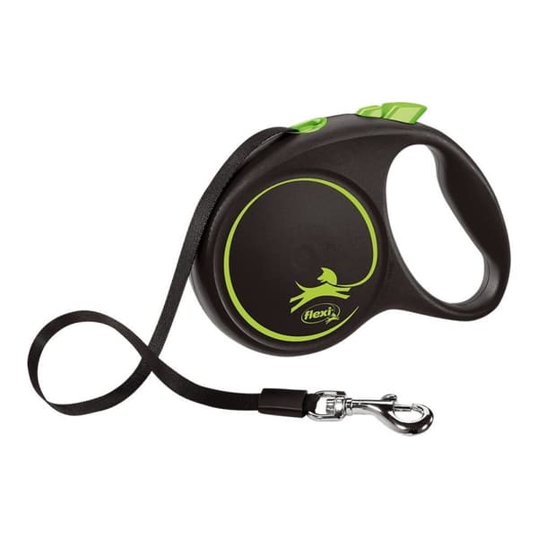 DoHundkoppel Flexi BLACK DESIGN 5 m Storlek M Grön