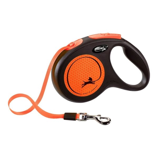 Hundebly Flexi NEW NEON 5 m Orange Størrelse M
