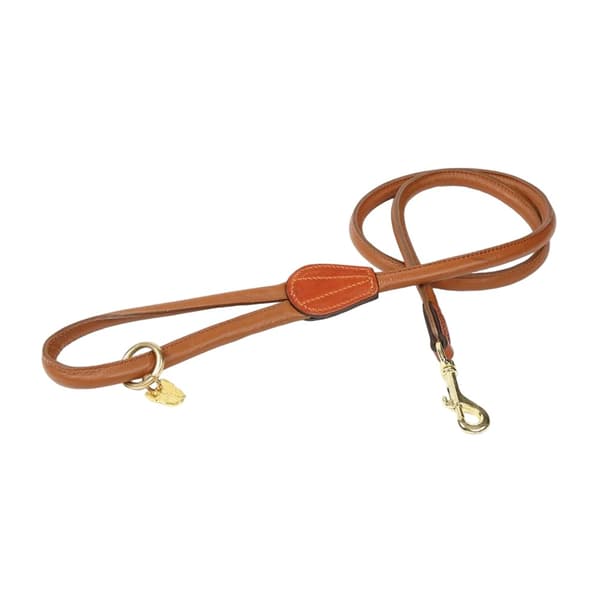 Digby & Fox Rullat läder hundlina Tan One Size