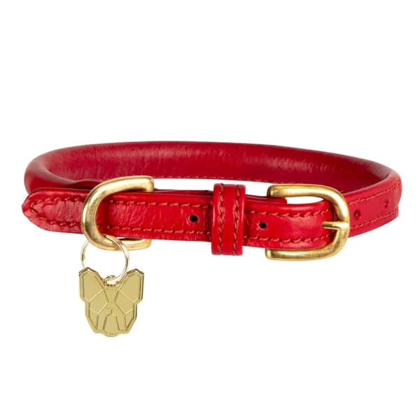 Digby & Fox Rolled Leather Buckle Dog Collar