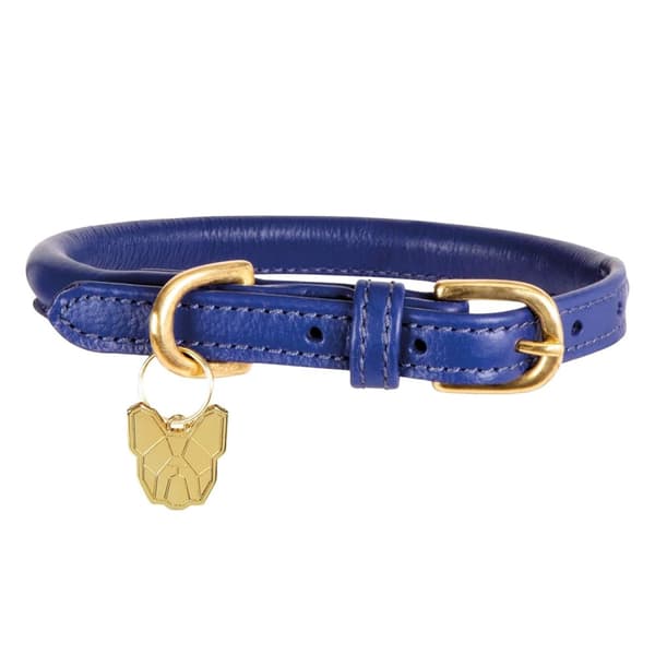 Digby & Fox Hundhalsband med rullat läderspänne