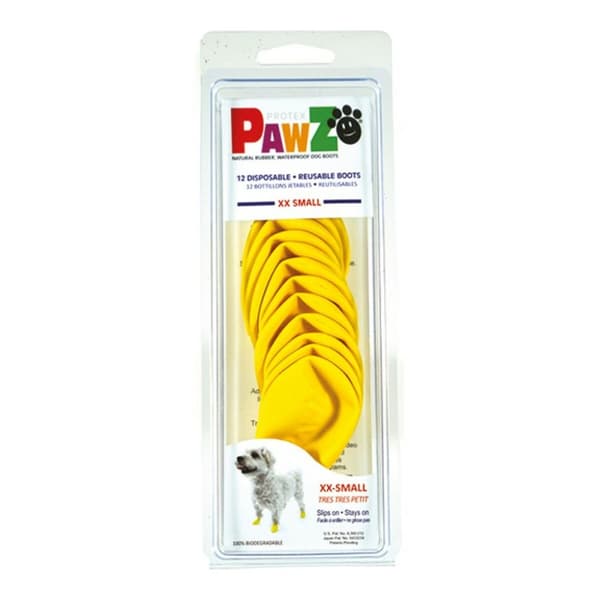 Skor Pawz Hund 12 antal Gul Storlek XXS