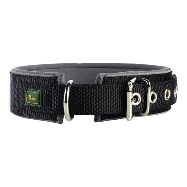Hundehalsbånd Hunter Neoprene Reflect Sort (39-46 cm)