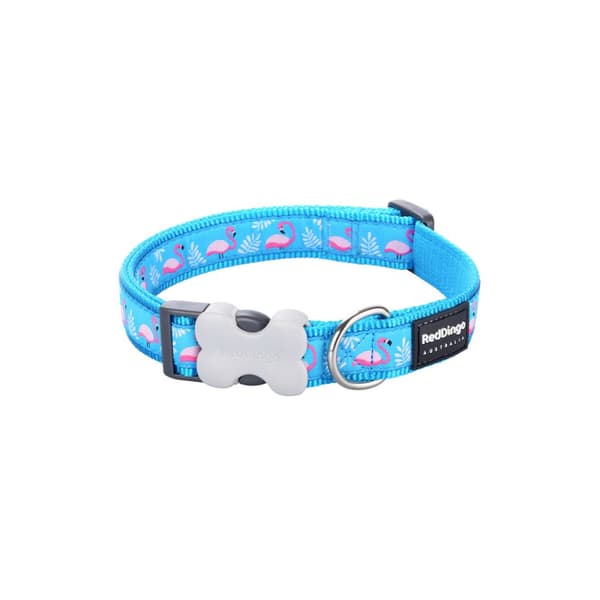 Hundhalsband Red Dingo STYLE FLAMINGO Turkos 31-47 cm