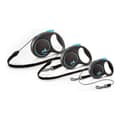 Miniatyrbillede 3 af 3: Hundebly Flexi BLACK DESIGN 5 m Blå Størrelse M