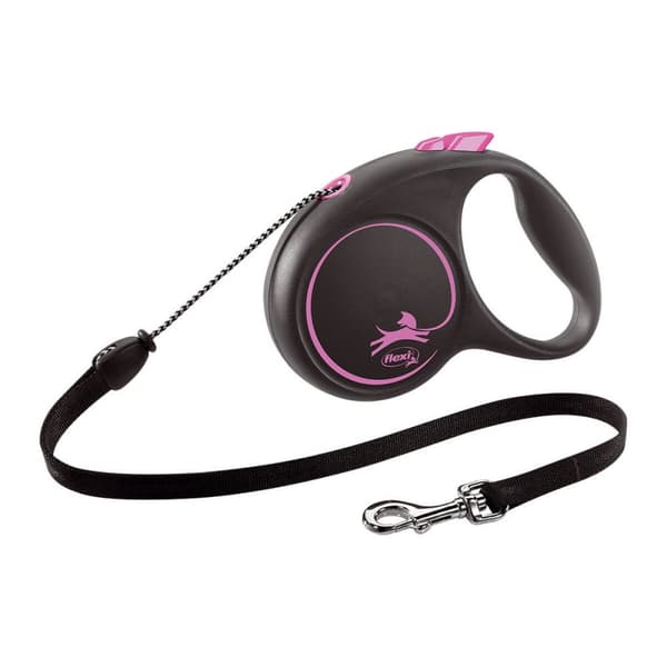 Hundebly Flexi BLACK DESIGN 5 m Pink Størrelse S