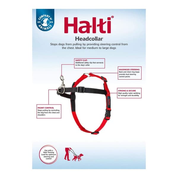 Hundesele Company of Animals Halti Sort/Rød L (80-120 cm)