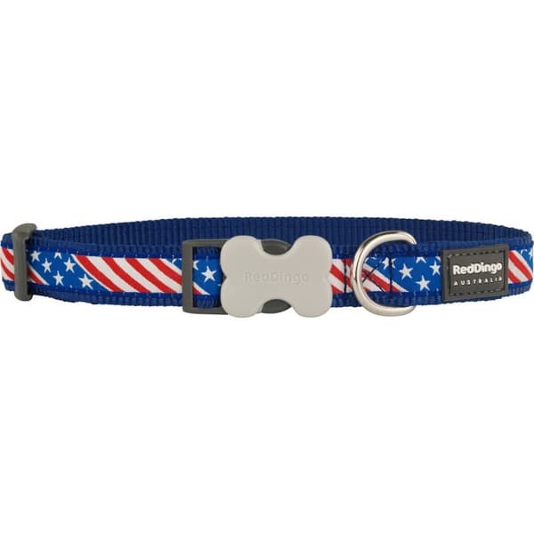 Hundehalsbånd Red Dingo STYLE US FLAG 15 mm x 24-36 cm