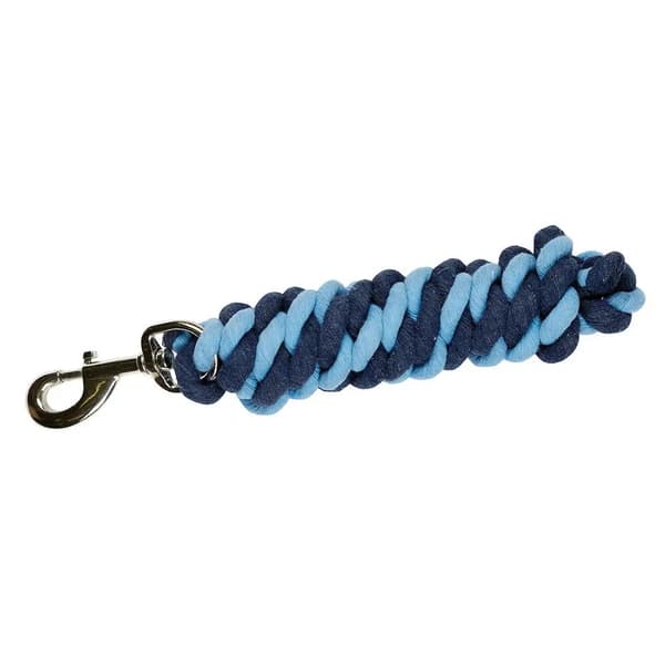 Roma Nickel Plated Snap Clip Horse Lead Navy/Light Blue 2m