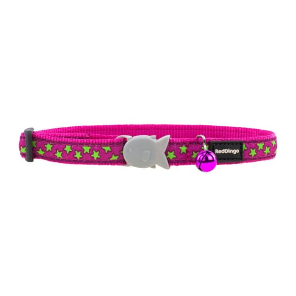 Kat krave Red Dingo Stars Lime on Hot 20-32 cm Pink