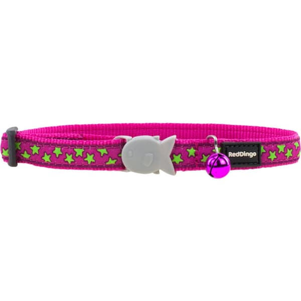 Kat krave Red Dingo Stars Lime on Hot 20-32 cm Pink