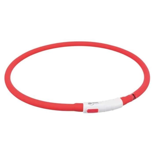 Trixie - USB Light Ring Flash Halsband för hundar Röd - 70cm