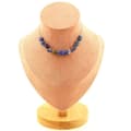 Miniatyrbild 1 av 4: Stenar och mineraler. Halsband med 10 Lapis Lazuli pärlor från Pakistan. Rostfri kedja Halsband för kvinnor, män. Personlig storlek