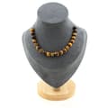 Miniatyrbild 1 av 4: Stenar och mineraler. Halsband med 20 Tiger Eye pärlor 8 mm. Rostfri kedja Halsband för kvinnor, män. Anpassningsbar storlek