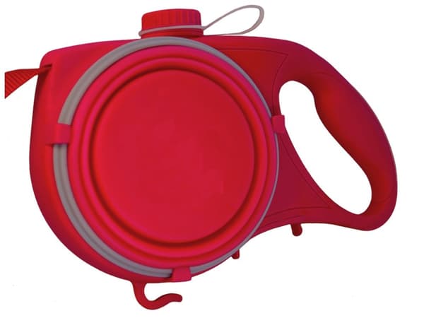Rullande Hundkoppel 1.3m / Hund Koppel - Med vattenflaska & skål