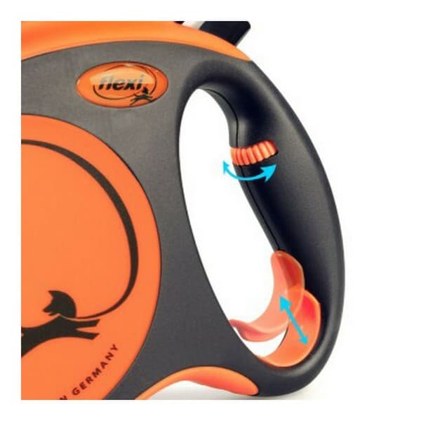 DoHundkoppel Flexi XTREME 5 m Orange Storlek M