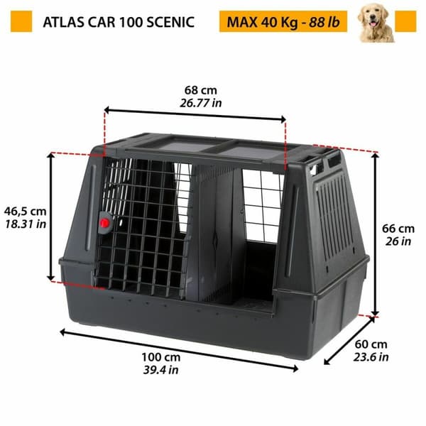 Transporter Ferplast Atlas Car Scenic 100 Svart 60 x 60 x 100 cm Plast