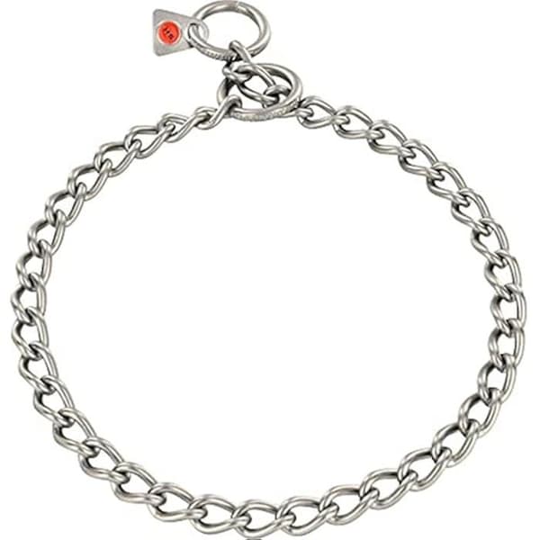 Halsband - HS Sprenger - Tvinnat matt rostfritt stål - 3 mm länkar - För hundar upp till 40 kg - Grå