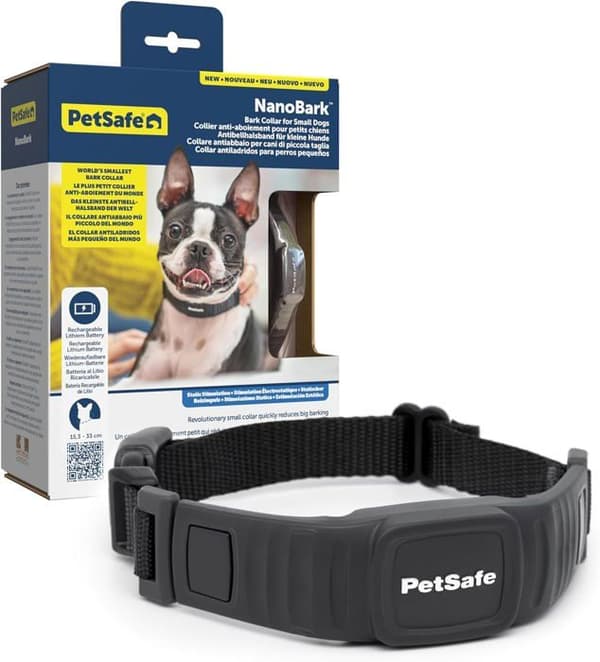 PetSafe Ultrakompakt och uppladdningsbart NanoBark-barkhalsband för små och medelstora hundar, vattentätt och robust