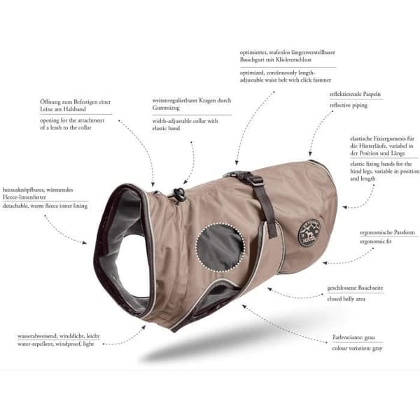 HUNTER Uppsala Hundkappa Taupe 80 cm - 62966