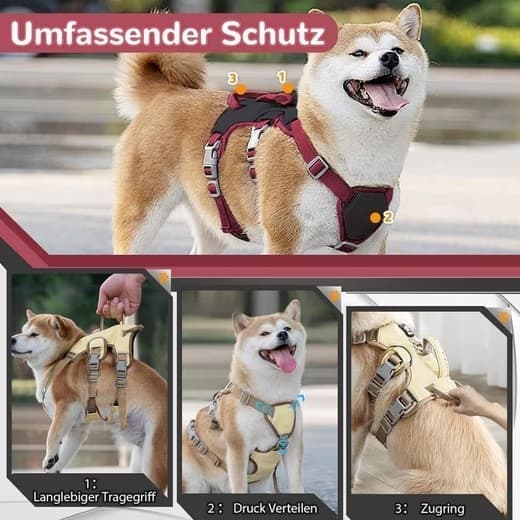 Justerbar Dragsele För Hund Sele – Svart, Rosa, Gul S/M/L