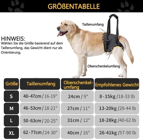 Moorle Hundesele Ryglæn Sele Støttesele Trækfri sikkerhedssele til assistance
