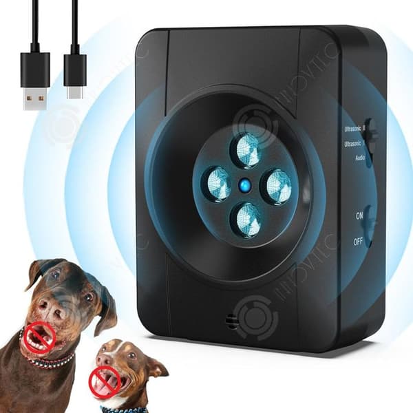 INN Anti Bark Dog Ultrasonic 11x8,2x4cm 3 Ultrasonic Modes Inställning IPX45 Vattentät Type-C Anti-Bark för små och stora hundar