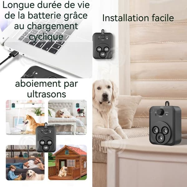 INN Anti-skällhund ultraljud 15-30khz Typ-C intelligent bärbar anti-skäll enhet anti-skäll hundar