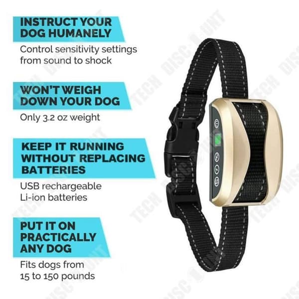 hundhalsband mot skällande hund 280 mAh intelligent digital visning 7 nivåer av känslighetsinställning vattentät design