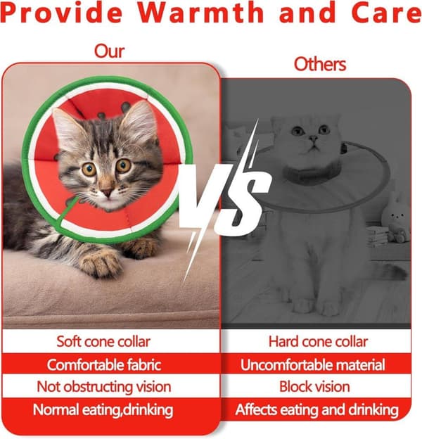 Beskyttelseshalsbånd til katte, velegnet til katte og små hunde, justerbart halshalsbånd til katte