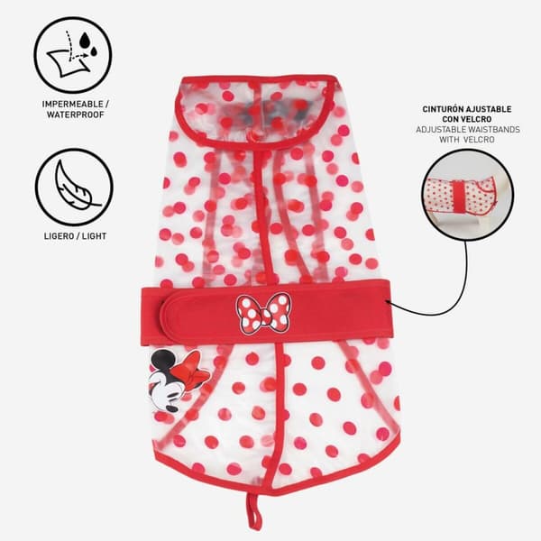 Regnrock för hundar Minnie Mouse Röd M