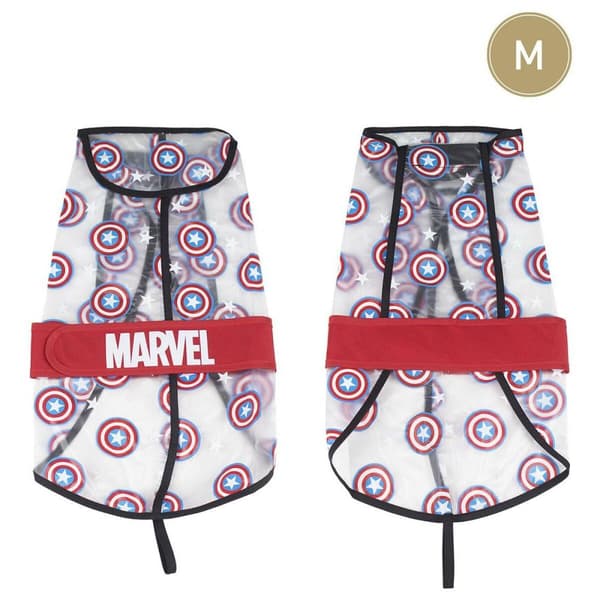 Hund regnfrakke The Avengers Rød Gennemsigtig M