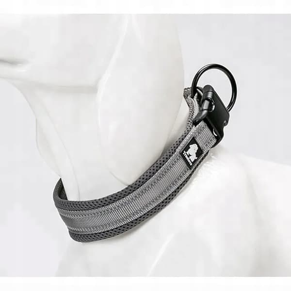 GRÅTT Halsband för medelstora hundar REFLEKTERANDE TRUELOVE M