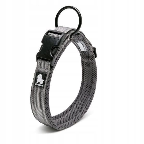 GRÅTT Halsband för medelstora hundar REFLEKTERANDE TRUELOVE M