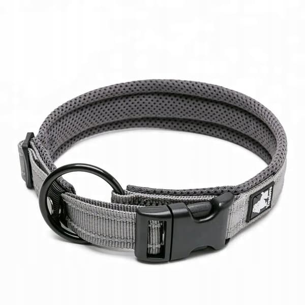 GRÅTT halsband för stora hundar REFLEKTIVA TRUELOVE XL
