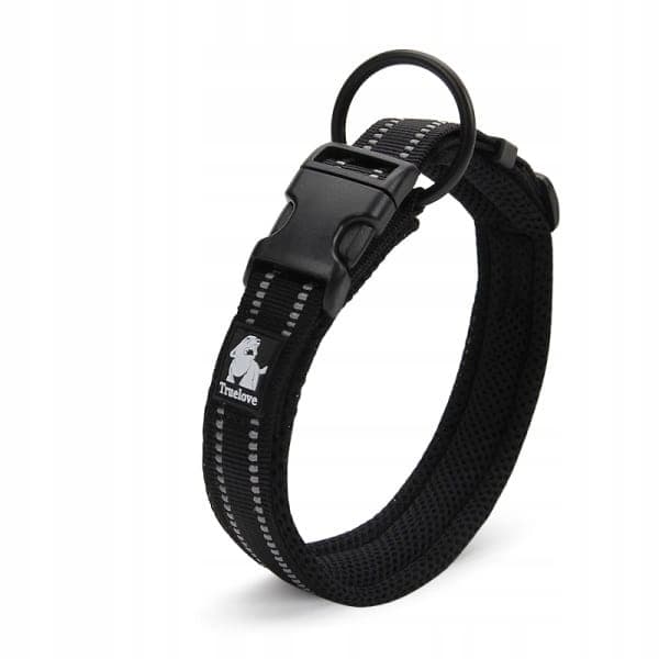 SVART Hundhalsband Starkt Reflekterande TrueLove S