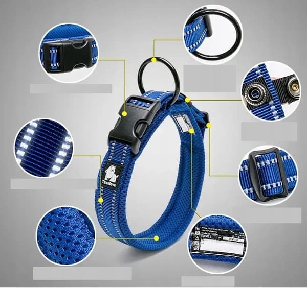 REFLEKTERANDE Hundhalsband Mjukt och solidt TRUELOVE XL