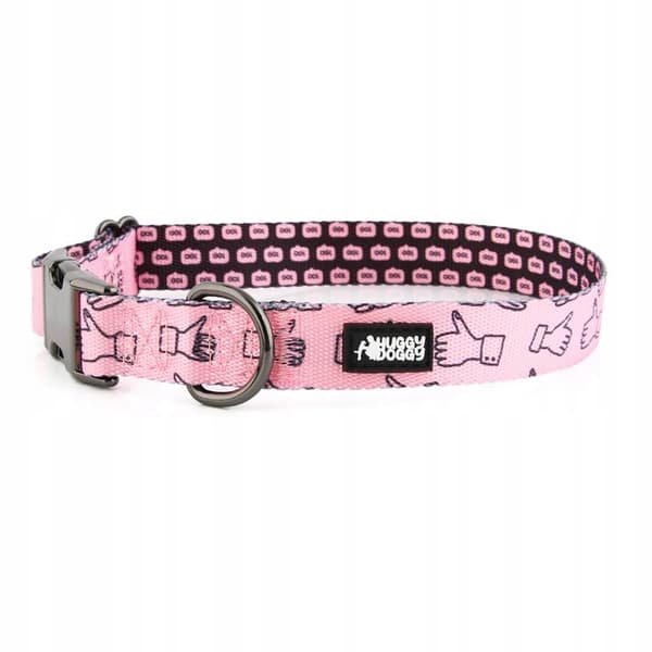 Hundhalsband med namn och nummer för en liten hund, färgglatt HUGGY DOGGY S