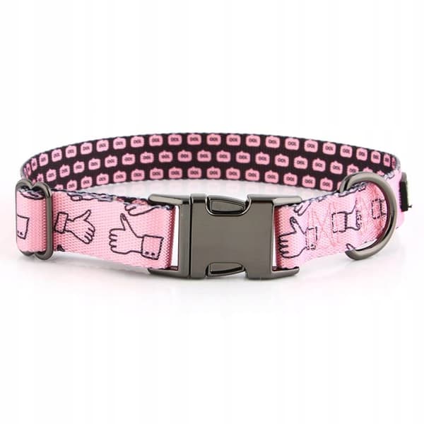 Hundhalsband med namn och nummer för en liten hund, färgglatt HUGGY DOGGY S