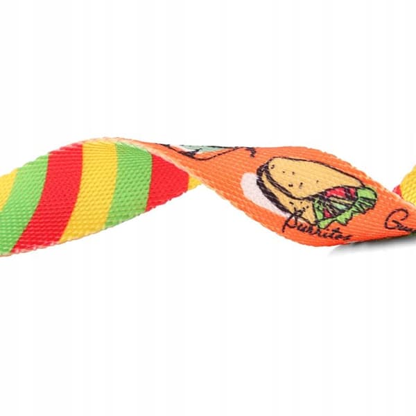 Färgglatt hundhalsband med namn och nummer på en Yorkshire terrier valp HUGGY DOGGY XS
