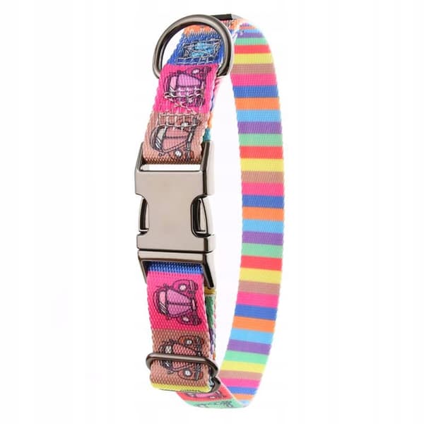 Hundhalsband med namn och telefonnummer ljus boxer dalmatiner M