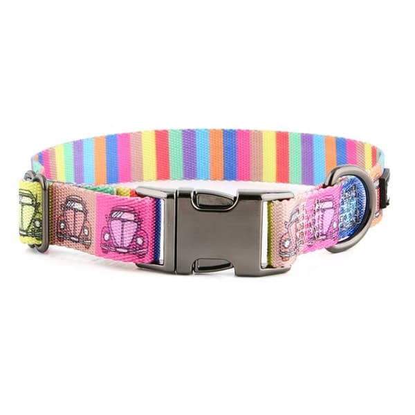 Hundhalsband med namn och telefonnummer ljus boxer dalmatiner M